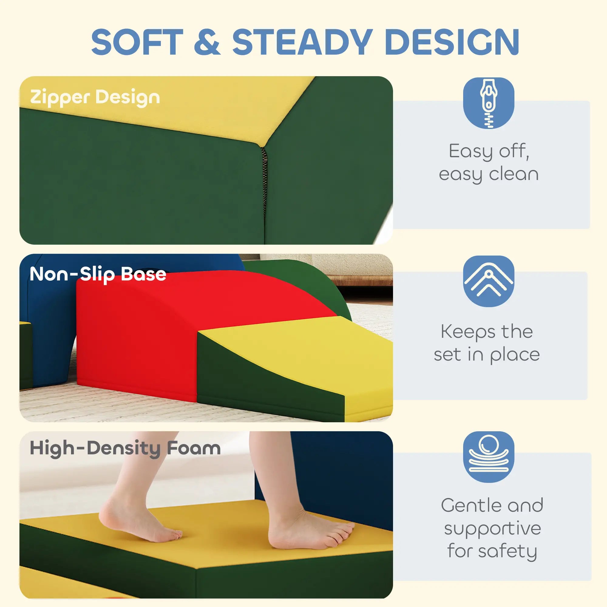 Toddlers Climbing Toys, 5-Piece Foam Blocks, Soft Play Set Kids Gym & Playmats at Gallery Canada