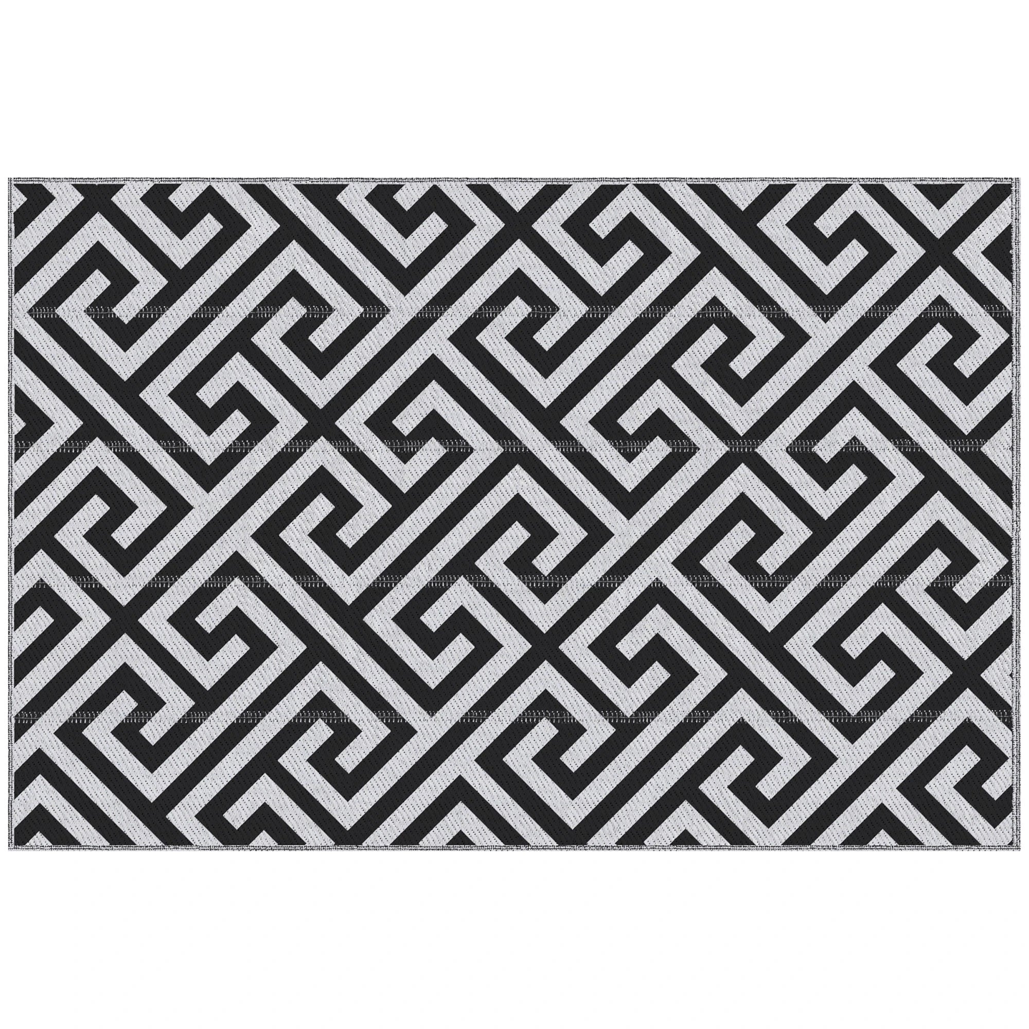 Reversible Outdoor RV Rug, 4' x 6', Patio Mat, Black & White Outdoor Reversible Rugs Black, White at Gallery Canada