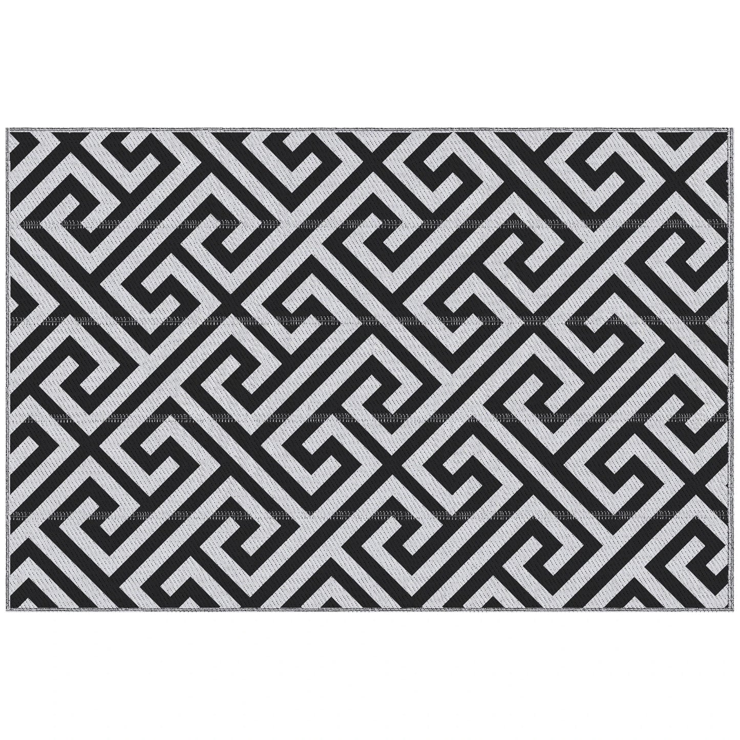 Reversible Outdoor RV Rug, 4' x 6', Patio Mat, Black & White Outdoor Reversible Rugs Black, White at Gallery Canada