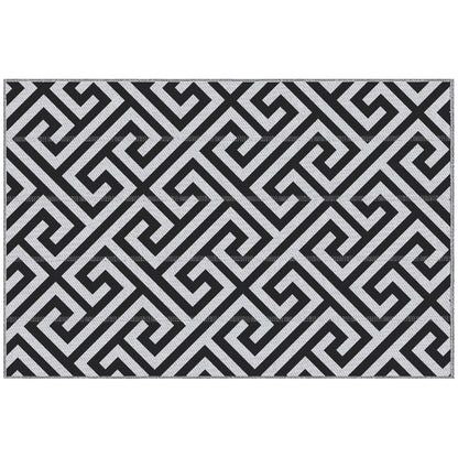 Reversible Outdoor RV Rug, 4' x 6', Patio Mat, Black & White Outdoor Reversible Rugs Black, White at Gallery Canada