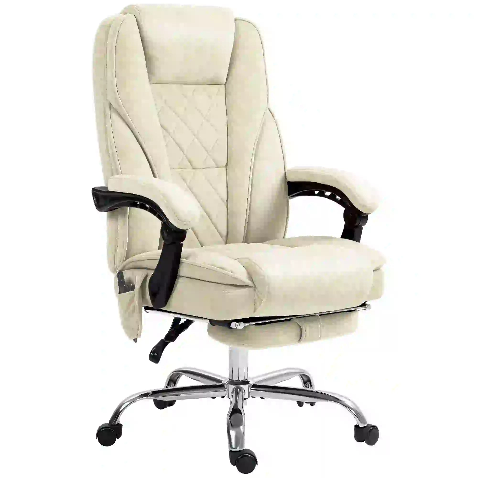 Massage Office Chair, Reclining Computer Chair, Adjustable Height, Footrest, Beige Massage Chairs Beige at Gallery Canada