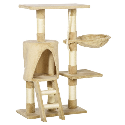 37.8” Cat Activity Tree Tower Center Scratching Pet Furniture Brown - Gallery Canada