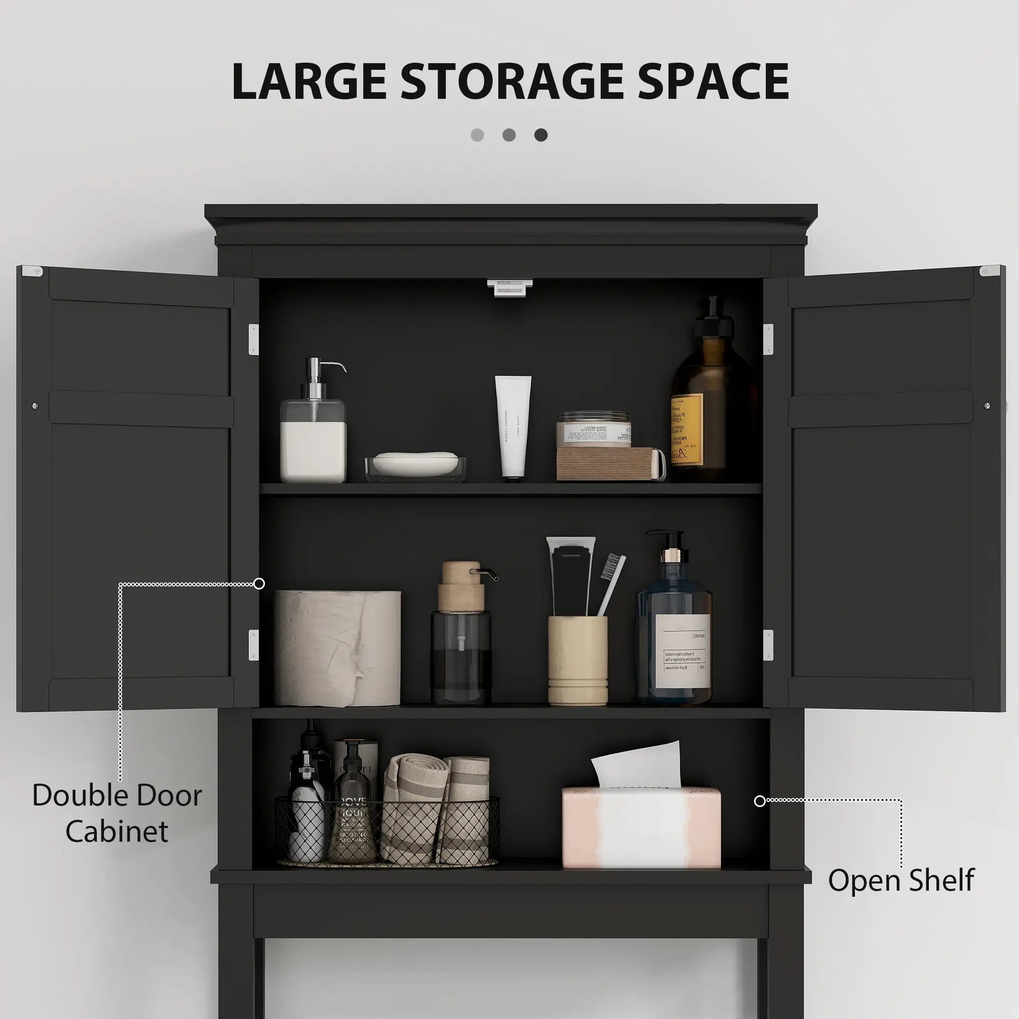 3-Tier Over Toilet Storage, Adjustable Shelf, Bathroom Laundry Bathroom Cabinets at Gallery Canada