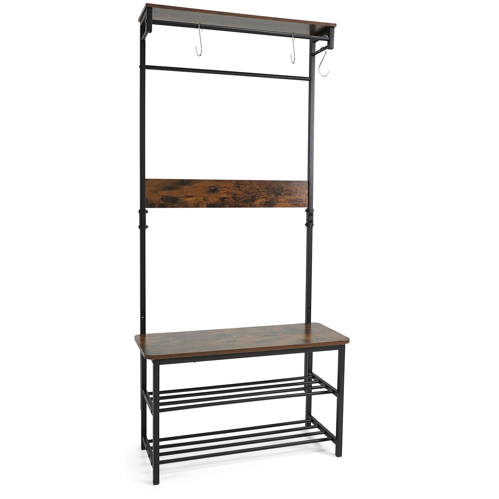 Coat Rack With Shoe Bench, 4-In-1 Hall Tree, Brown Coat Racks & Hall Trees at Gallery Canada