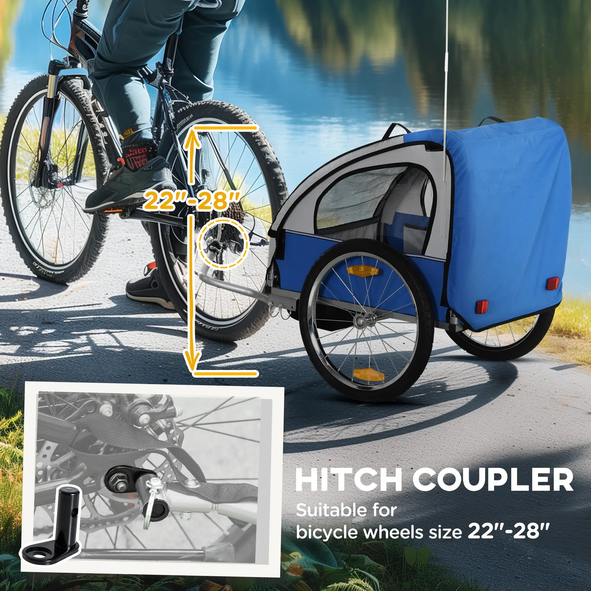 Double Bike Trailer, Kids Toddler, 80lbs Load, Steel Frame, Blue Kids Bike Trailers at Gallery Canada