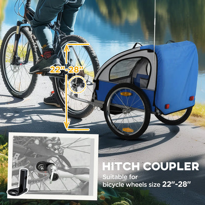 Double Bike Trailer, Kids Toddler, 80lbs Load, Steel Frame, Blue Kids Bike Trailers at Gallery Canada