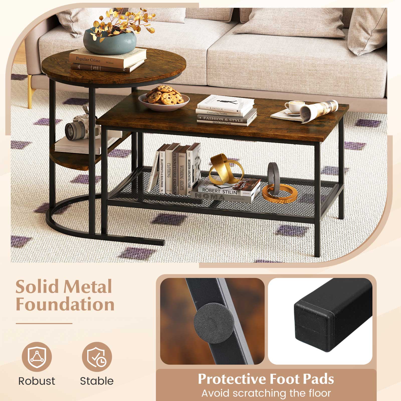 2-Tier Rectangle Coffee & End Table Coffee Tables at Gallery Canada