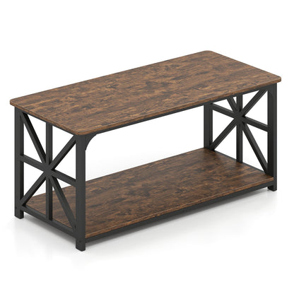 Coffee Table 2-Tier with Storage Shelf, Brown Coffee Tables at Gallery Canada