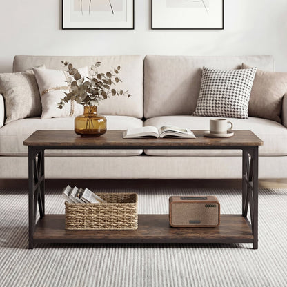 Coffee Table 2-Tier with Storage Shelf, Brown Coffee Tables at Gallery Canada