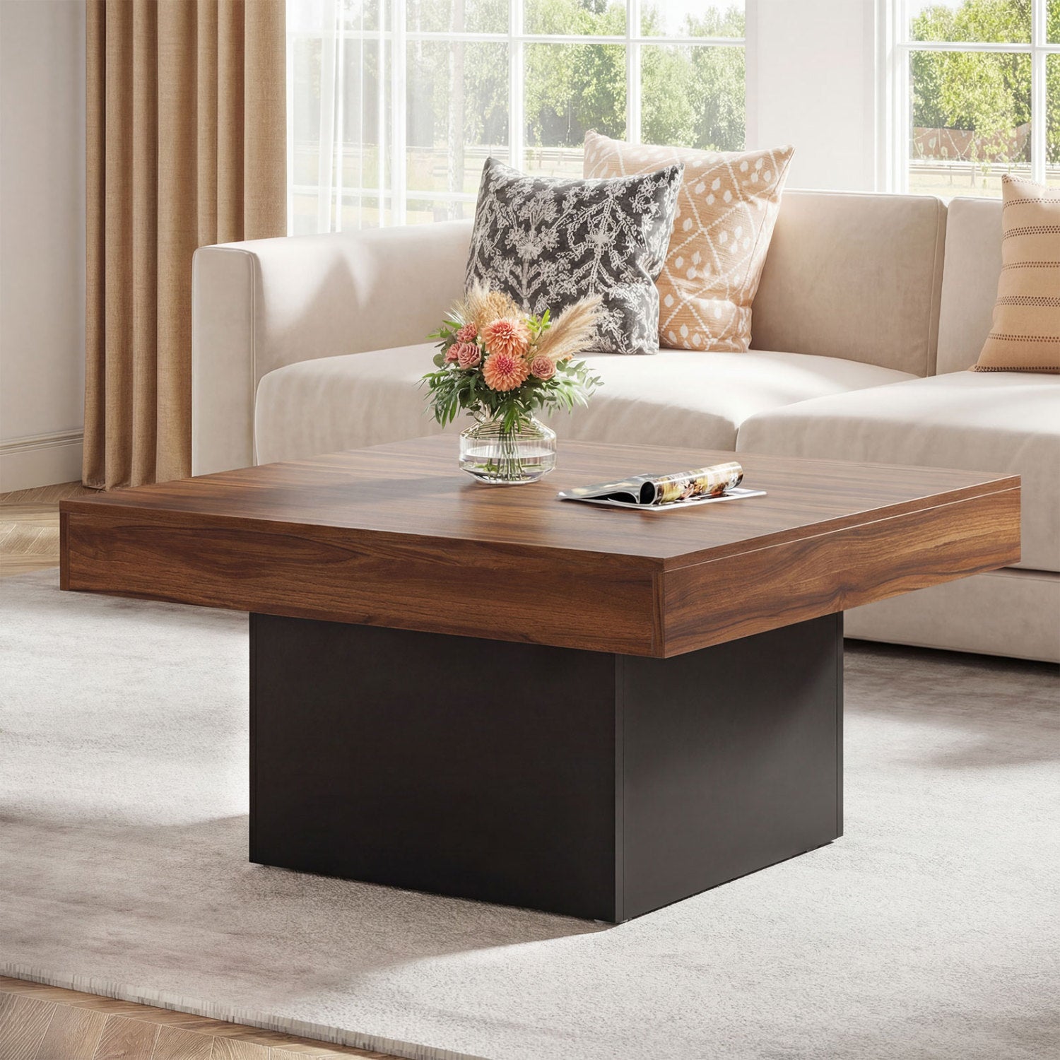 Coffee Table With LED Lights, Rustic Brown Coffee Tables at Gallery Canada