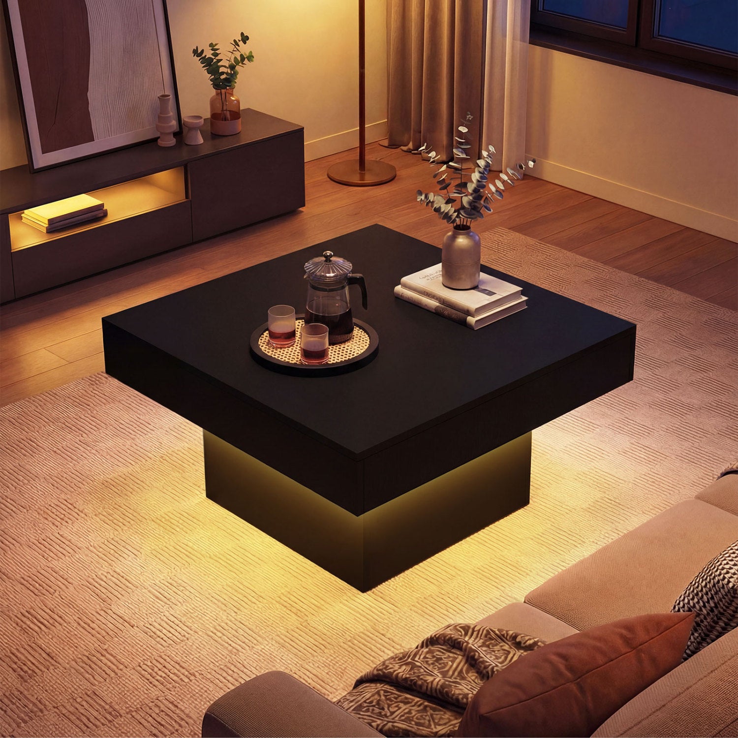Coffee Table with LED Lights, Black Coffee Tables at Gallery Canada