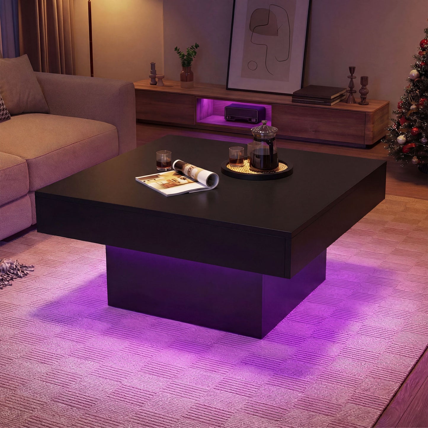 Coffee Table with LED Lights, Black Coffee Tables at Gallery Canada