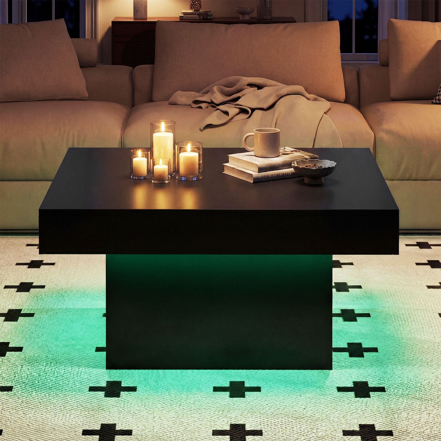 Coffee Table with LED Lights, Black Coffee Tables at Gallery Canada
