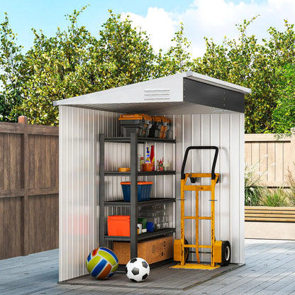 4' x 6' Outdoor Metal Storage Shed, Lockable Door, Dark Grey Sheds at Gallery Canada