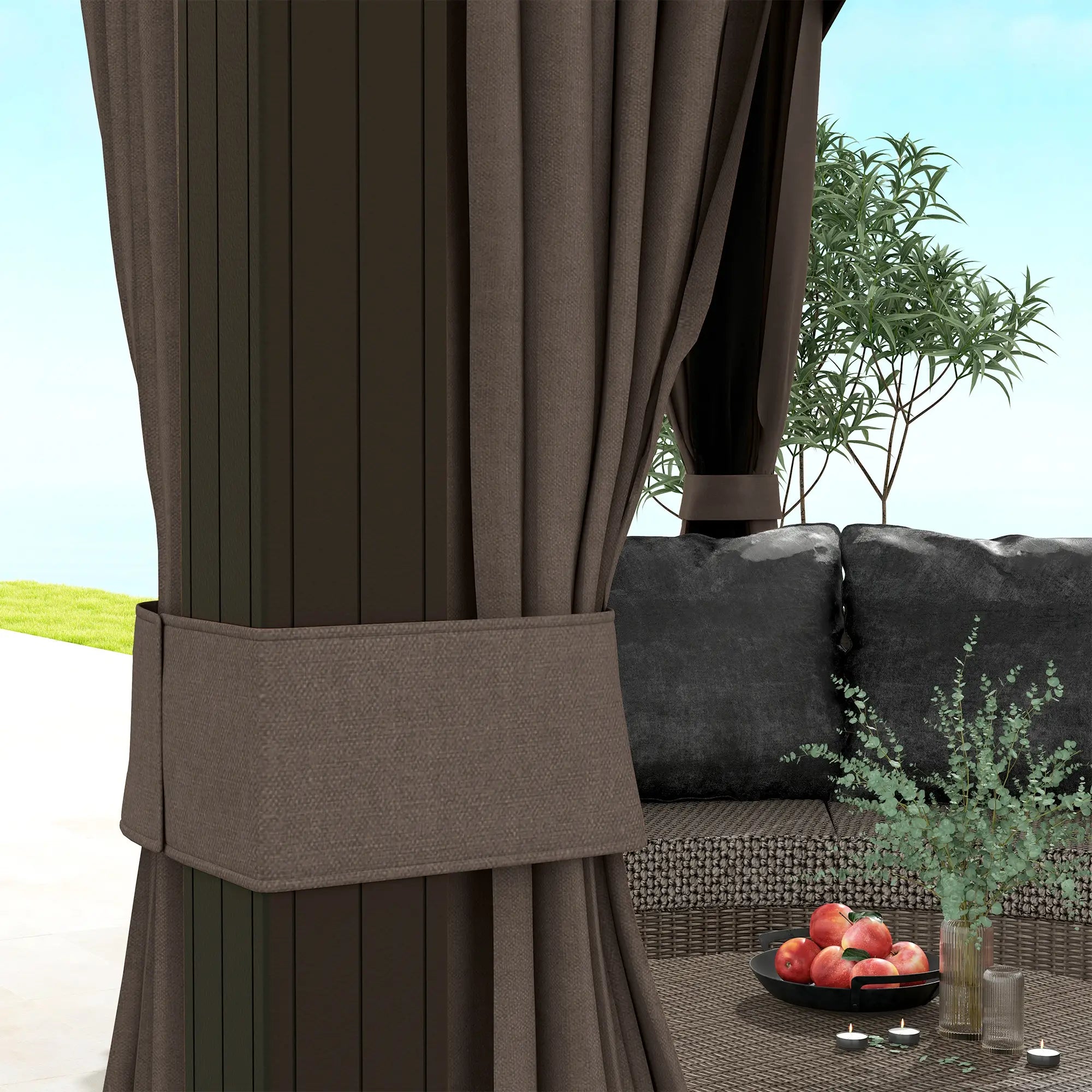 10' x 12' Hardtop Gazebo, Aluminum Frame, Coffee Gazebos at Gallery Canada