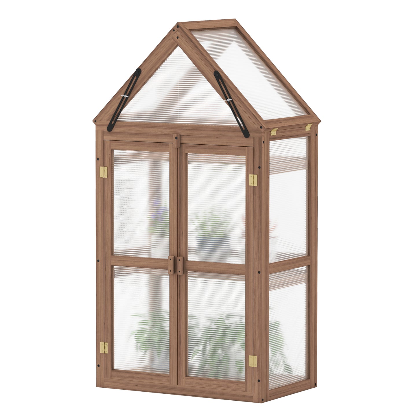 Mini Wooden Greenhouse, Cold Frame For Vegetables And Flowers, Brown Greenhouses Brown at Gallery Canada