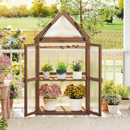 Cold Frame Mini Wooden Greenhouse for Vegetable and Flower, Brown Greenhouses at Gallery Canada