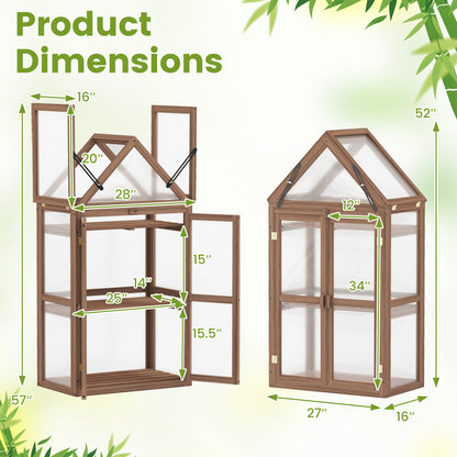 Cold Frame Mini Wooden Greenhouse for Vegetable and Flower, Brown Greenhouses at Gallery Canada