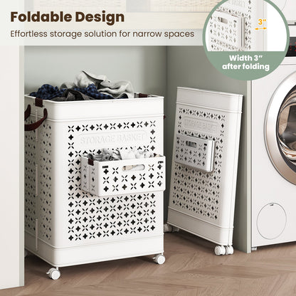 Collapsible Laundry Basket 20 Gallon Plastic Storage Bin, White Laundry Baskets at Gallery Canada