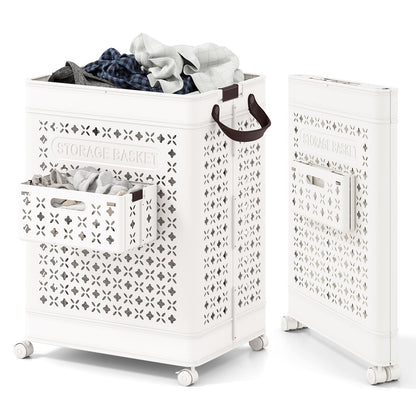 Collapsible Laundry Basket 20 Gallon Plastic Storage Bin, White Laundry Baskets at Gallery Canada