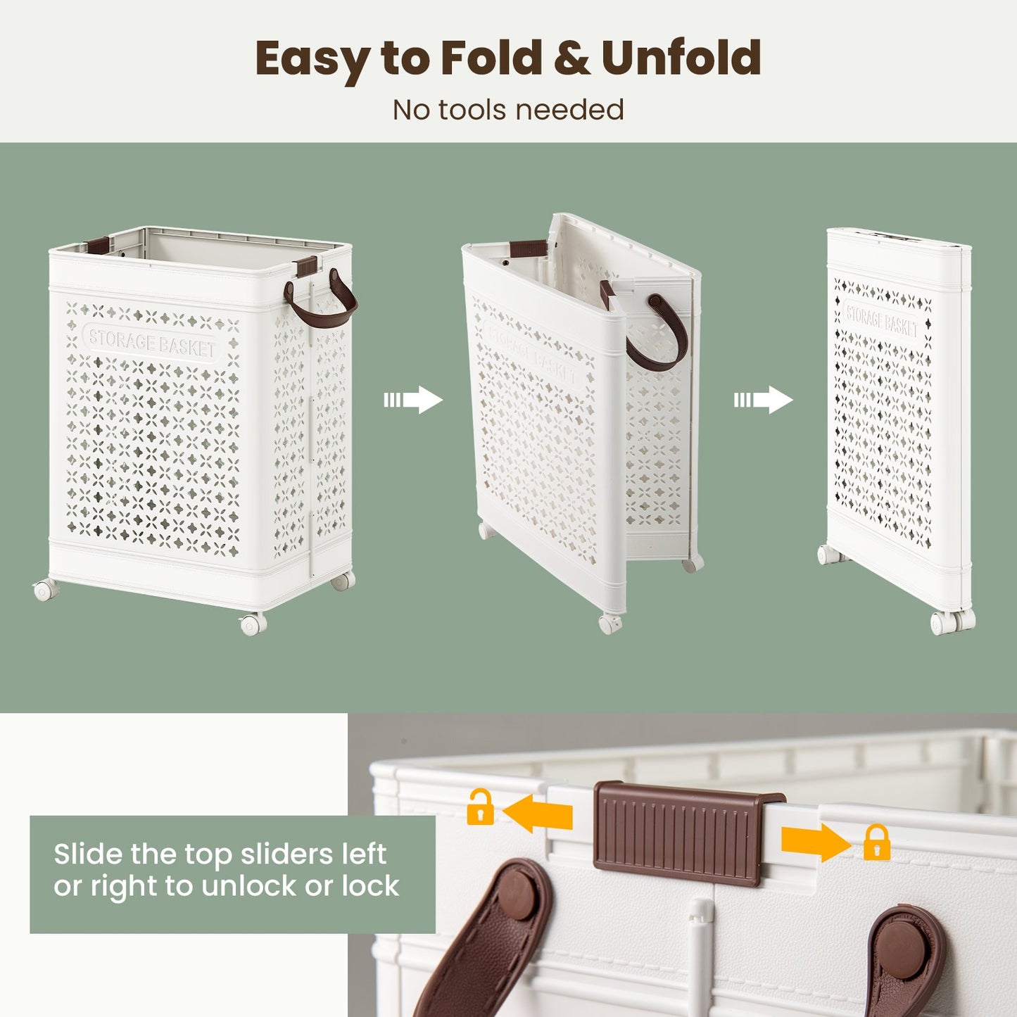 Collapsible Laundry Basket 20 Gallon Plastic Storage Bin, White Laundry Baskets at Gallery Canada