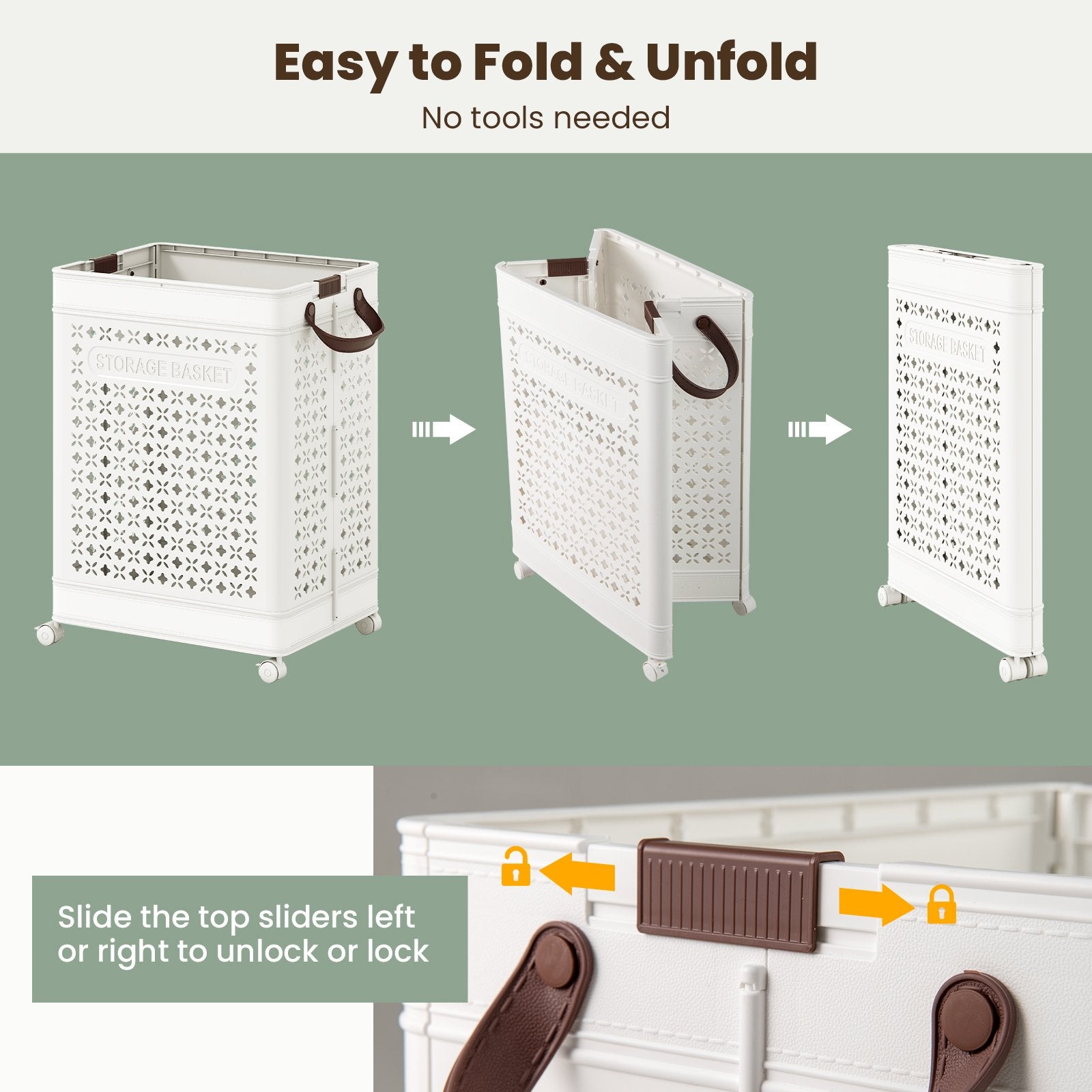 Collapsible Laundry Basket 20 Gallon Plastic Storage Bin, White Laundry Baskets at Gallery Canada