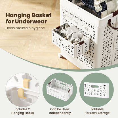 Collapsible Laundry Basket 20 Gallon Plastic Storage Bin, White Laundry Baskets at Gallery Canada