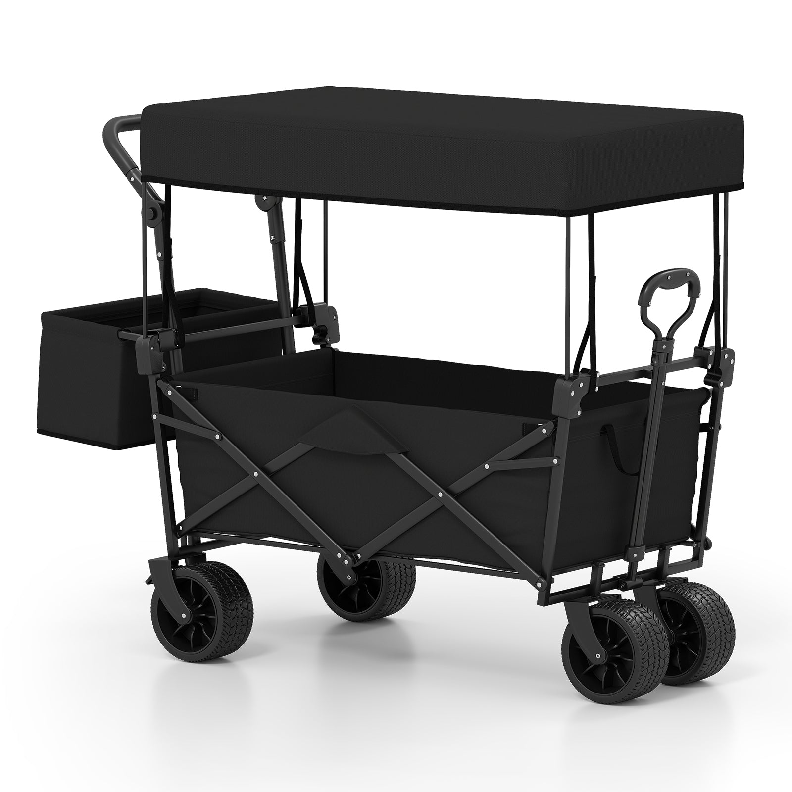 Collapsible Wagon With Removable Canopy, Detachable Storage Bag, Black Camping Furniture at Gallery Canada