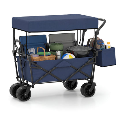 Collapsible Wagon, Removable Canopy, Detachable Storage Bag, Blue Camping Furniture at Gallery Canada