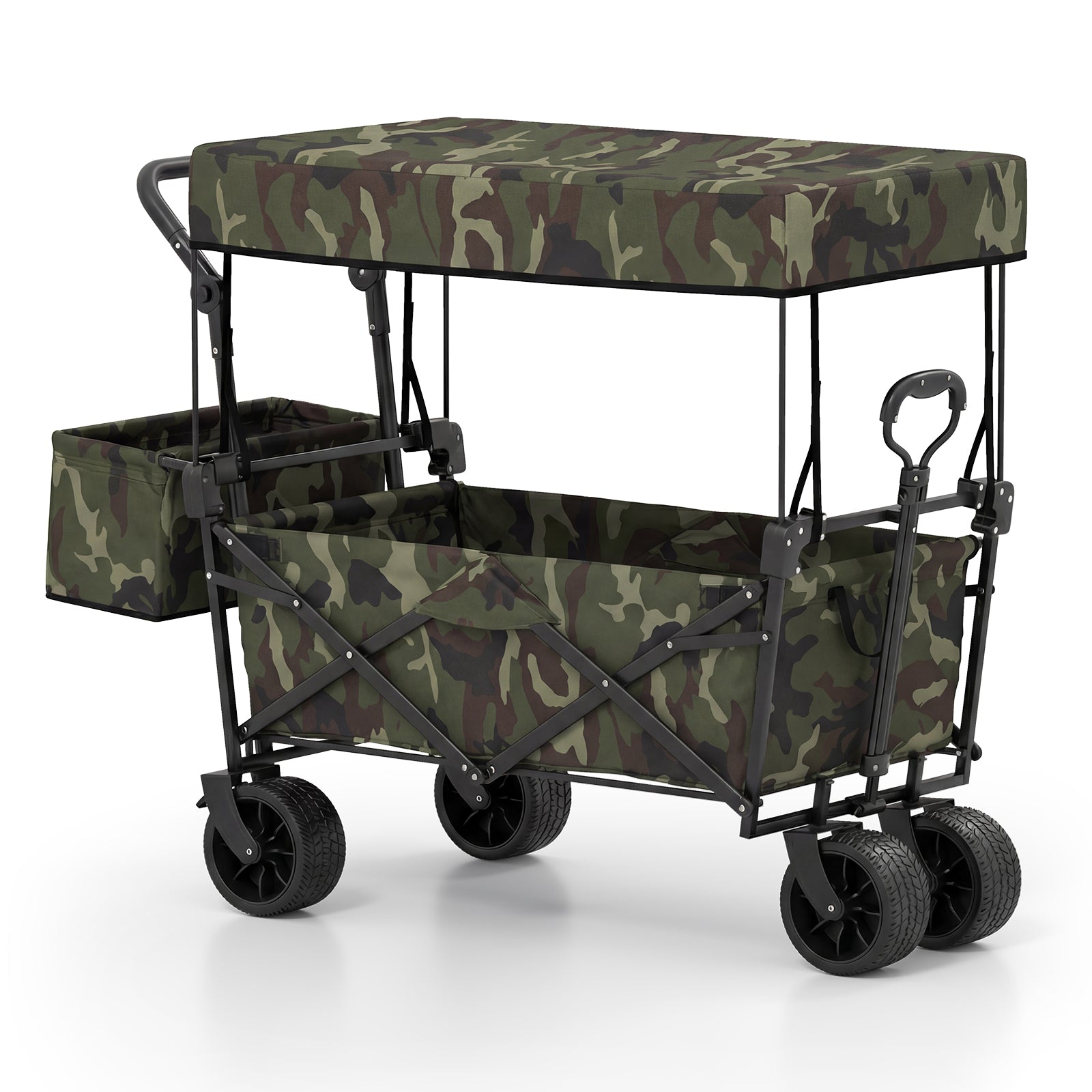 Collapsible Wagon, Removable Canopy, Detachable Storage Bag, Green Camping Furniture Green at Gallery Canada