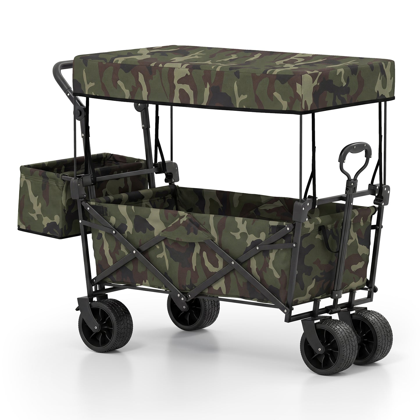 Collapsible Wagon, Removable Canopy, Detachable Storage Bag, Green Camping Furniture Green at Gallery Canada
