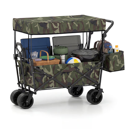 Collapsible Wagon, Removable Canopy, Detachable Storage Bag, Green Camping Furniture at Gallery Canada