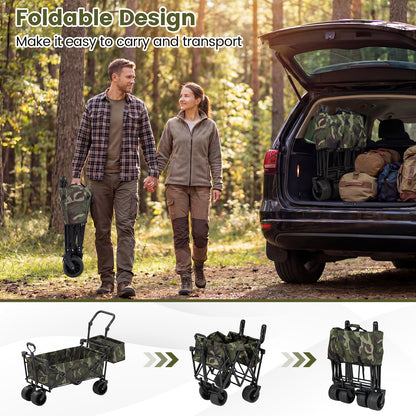 Collapsible Wagon, Removable Canopy, Detachable Storage Bag, Green Camping Furniture at Gallery Canada