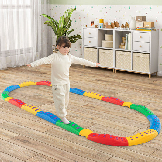 Colorful Kids Wavy Balance Beam with Textured Surface and Non-slip Foot Pads, Multicolor Outdoor Play Multicolor at Gallery Canada