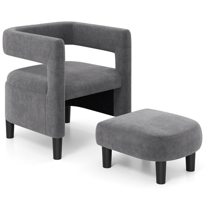 Comfy Accent Armchair with Footrest, Gray Accent Chairs Gray at Gallery Canada