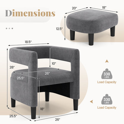 Comfy Accent Armchair with Footrest, Gray Accent Chairs at Gallery Canada