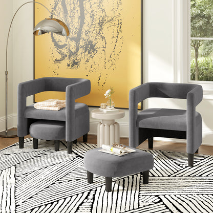 Comfy Accent Armchair with Footrest, Gray Accent Chairs at Gallery Canada