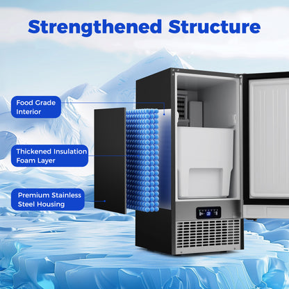 Commercial Ice Maker, 110 Lbs/24H, 25 Lbs Storage Ice Makers at Gallery Canada