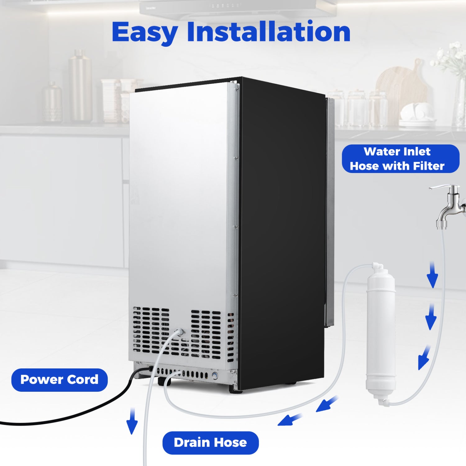 Commercial Ice Maker, 110 Lbs/24H, 25 Lbs Storage Ice Makers at Gallery Canada