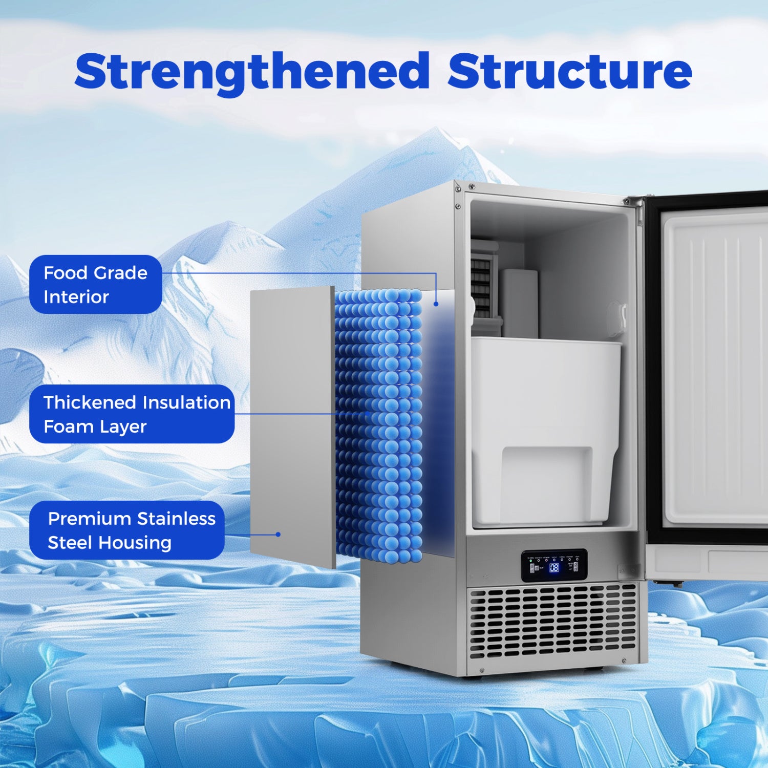 Commercial Ice Maker, 25 lbs Storage Capacity, Home Bar Cafe Ice Makers at Gallery Canada