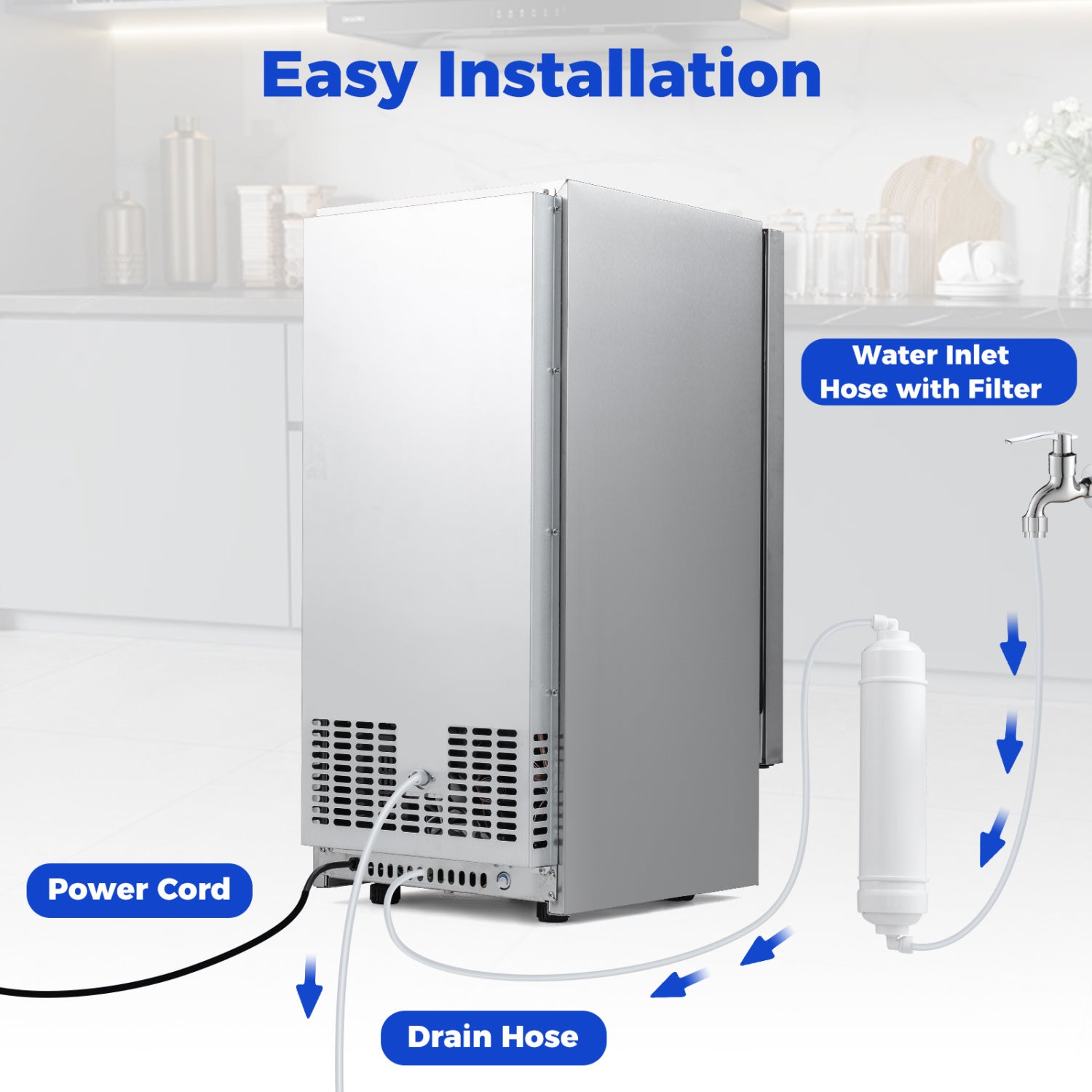 Commercial Ice Maker, 25 lbs Storage Capacity, Home Bar Cafe Ice Makers at Gallery Canada
