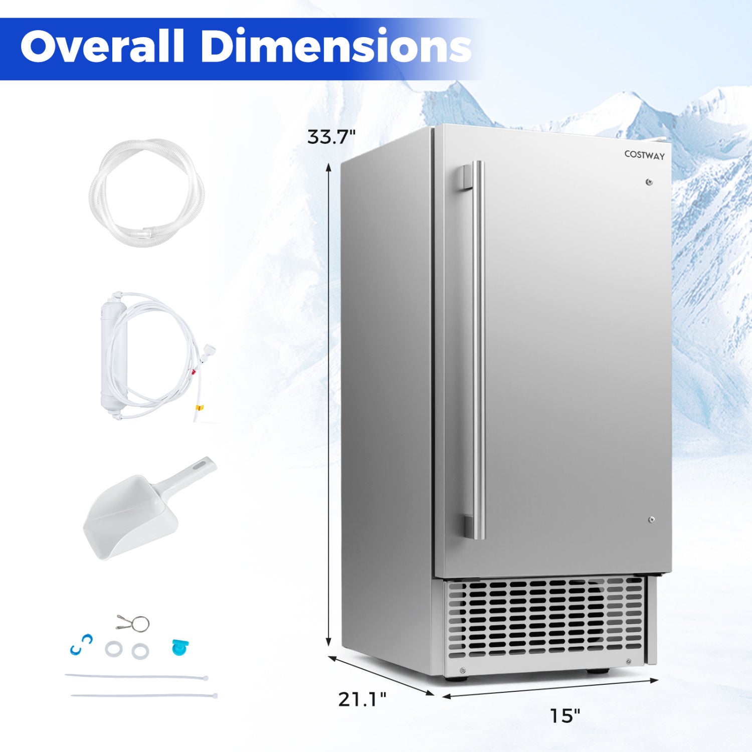 Commercial Ice Maker, 25 lbs Storage Capacity, Home Bar Cafe Ice Makers at Gallery Canada