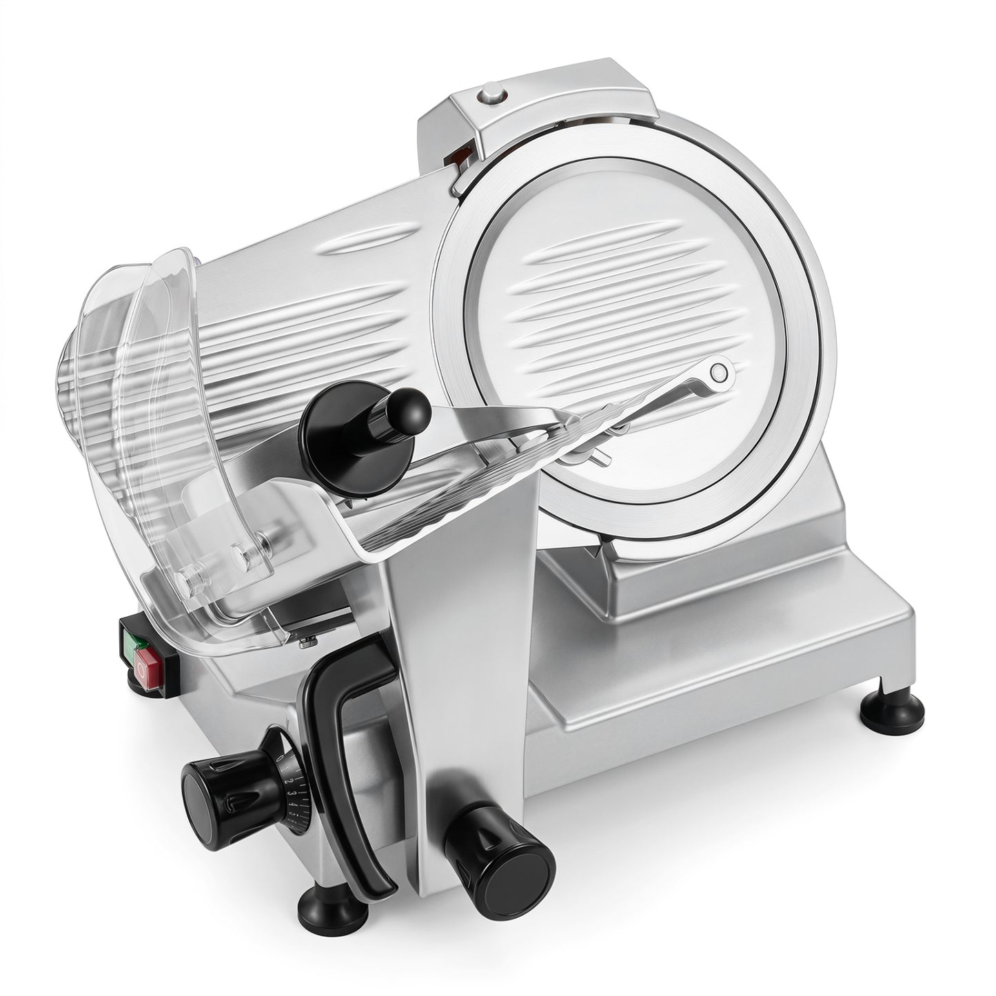 Commercial Meat Slicer, 10" Carbon Steel Blade, 0-0.47" Thickness, Silver