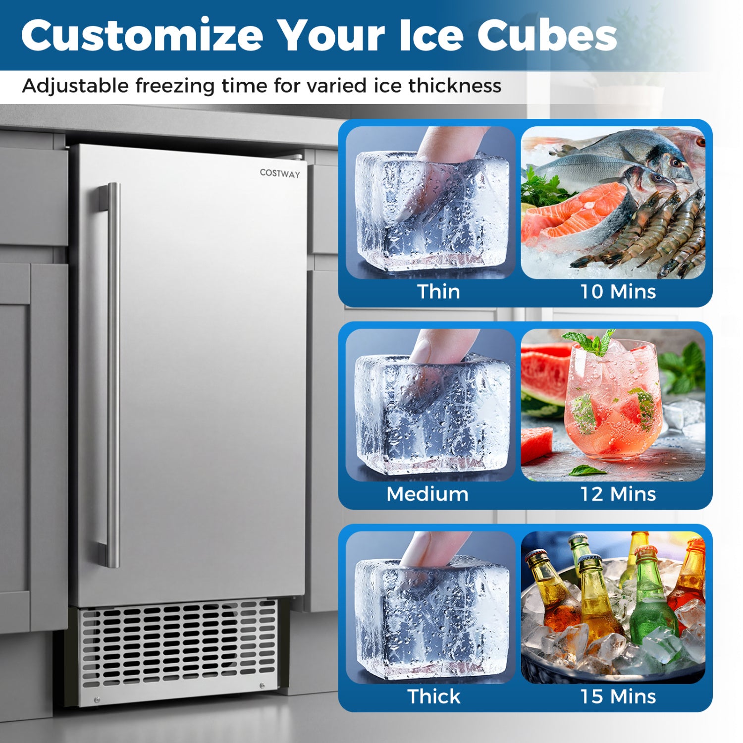 Commercial Under Counter Ice Maker, 90 lbs/Day, Silver Ice Makers at Gallery Canada