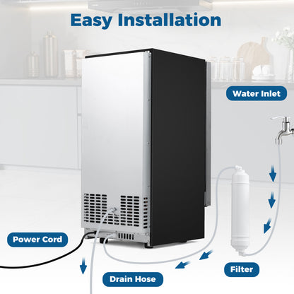 Commercial Under Counter Ice Maker, 90 lbs/Day, Silver Ice Makers at Gallery Canada