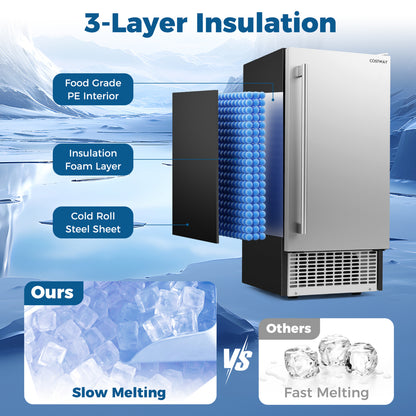 Commercial Under Counter Ice Maker, 90 lbs/Day, Silver Ice Makers at Gallery Canada