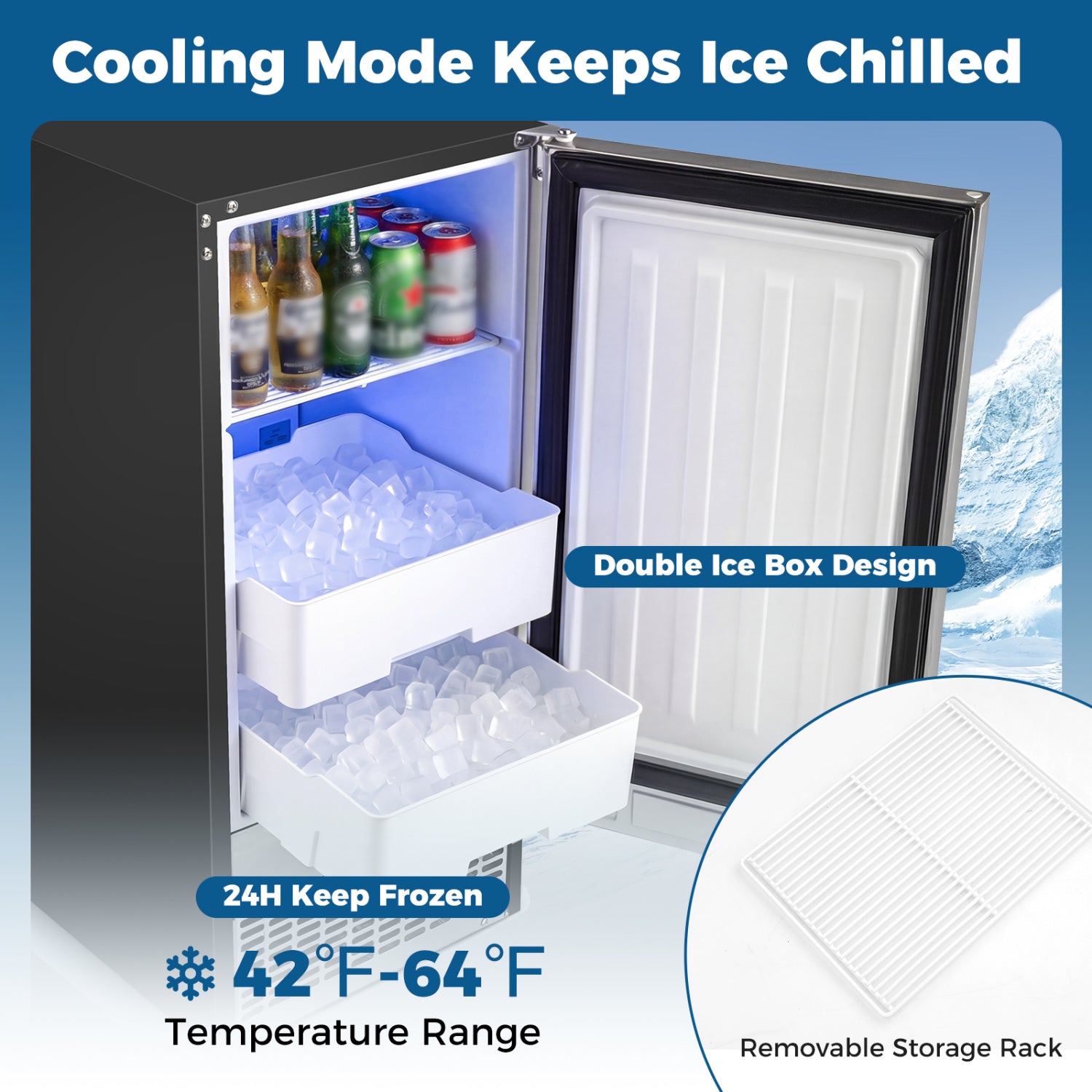 Commercial Under Counter Ice Maker, 90 lbs/Day, Silver Ice Makers at Gallery Canada