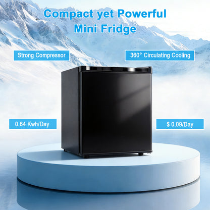 Compact Mini Fridge with 7-Level Adjustable Thermostat, Black Refrigerators at Gallery Canada