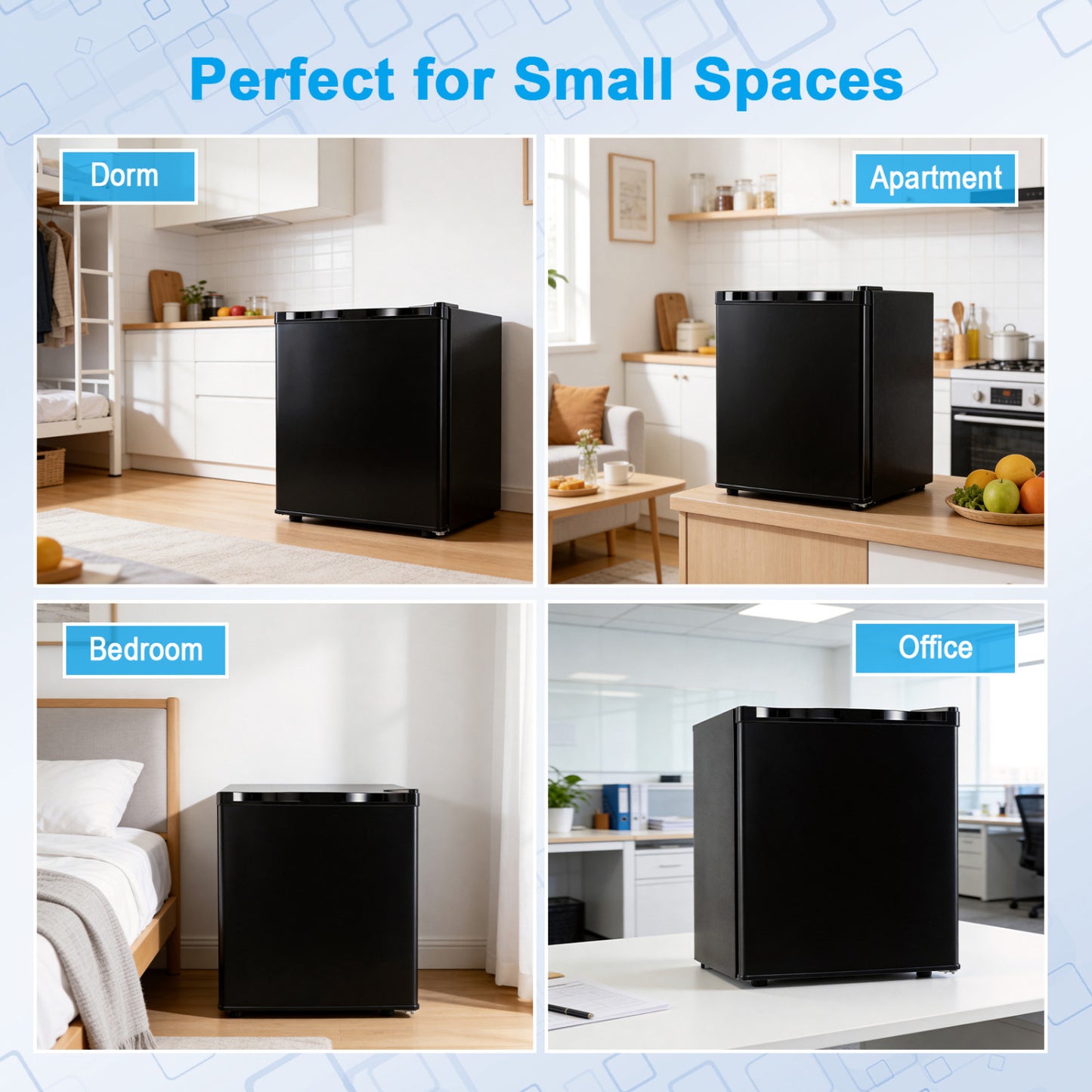 Compact Mini Fridge with 7-Level Adjustable Thermostat, Black Refrigerators at Gallery Canada
