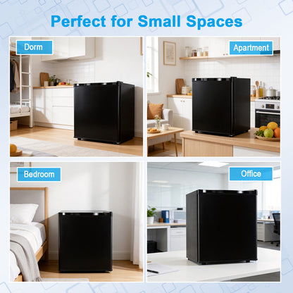 Compact Mini Fridge with 7-Level Adjustable Thermostat, Black Refrigerators at Gallery Canada